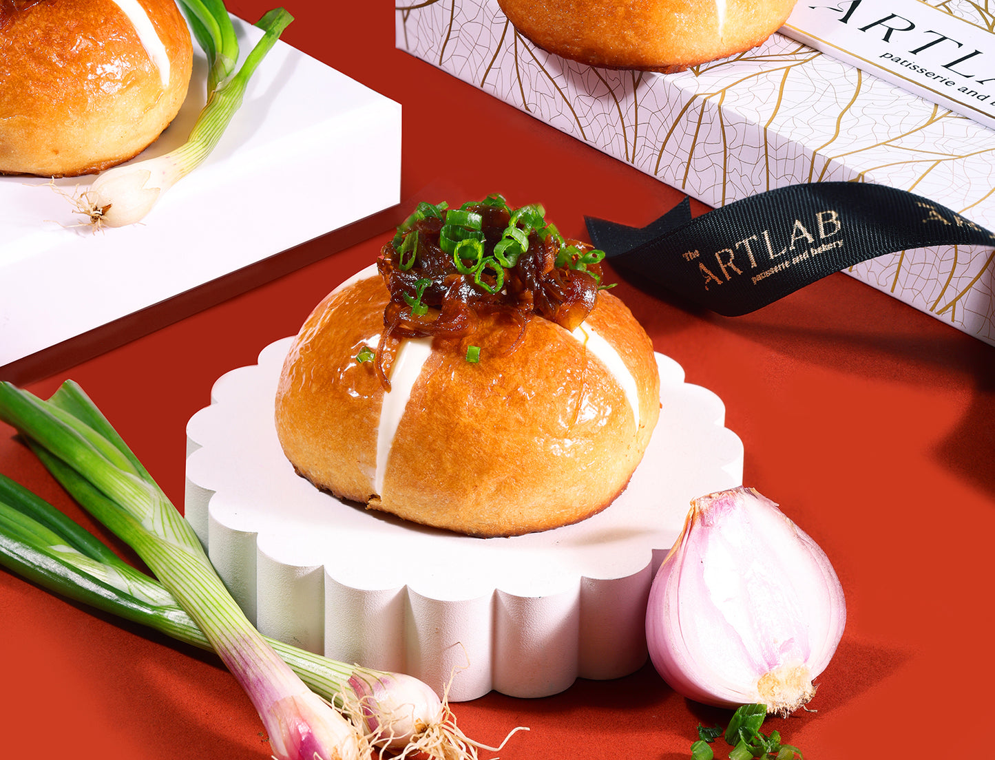 Whipped Feta Caramelized Onion Korean Buns