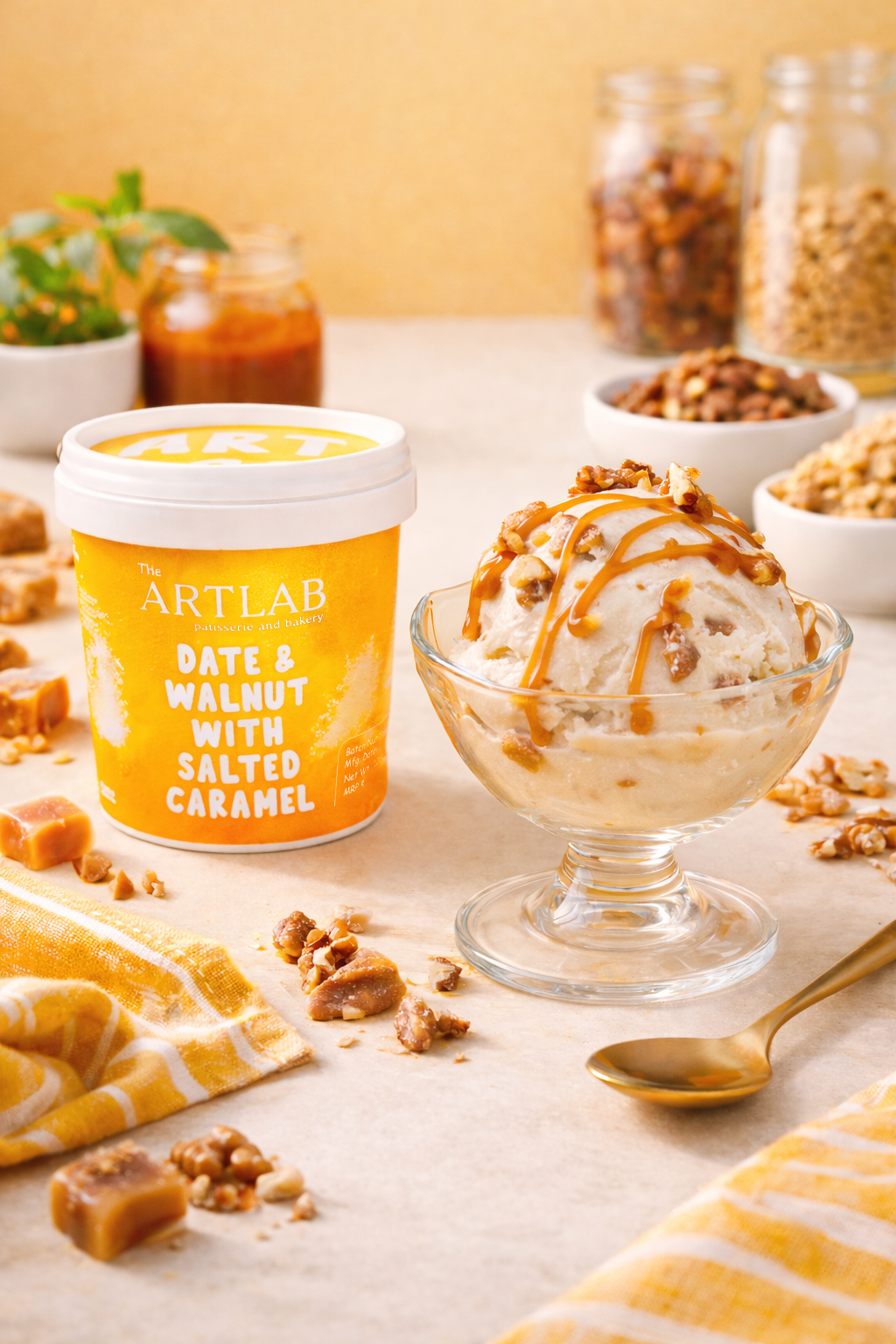Date and Walnut with Salted Caramel Ice Cream